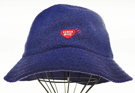 【中古】ヒューマンメイド HUMAN MADE 22SS KNIT ROUND BUCKET HAT ニット ラウンド バケット ハット ネイビー 刺繍 ロゴ【ブランド古着ベクトル】▲240903 メンズ レディース 【ベクトル 古着】 240903