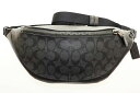 【中古】コーチ COACH WARREN MINI BELT BAG IN SIGNATURE CANVAS BLACK CJ707 QBO4G シグネチャー ...