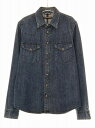 【中古】クロムハーツ CHROME HEARTS DENIM WESTERN Lサイズ デニム ウエスタン 長袖 シャツ クロスボール ボタン クロスパッチ 【ブランド古着ベクトル】☆AA★ 250425 メンズ 【ベクトル 古着】 250425