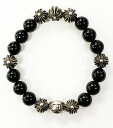 【中古】クロムハーツ CHROME HEARTS 10mm BEAD ブレスレット オニキス ビーズ シルバー 【ブランド古着ベクトル】☆AA★▲ 250324...