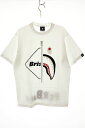 【中古】アベイシングエイプ A BATHING APE × FCRB BRISTOL 19SS SHARK TEE WHITE M エフシーアールビー コラボ ...