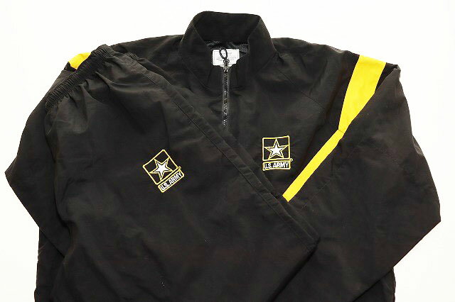 【中古】U.S.ARMY APFU ARMY PHYSICAL FITNESS UNIFORM JACKET BLACK M 8415-01-623-8627 トレーニングジャケット パンツ セットアップ ブラック 【ブランド古着ベクトル】●250420 メンズ 【ベクトル 古着】 250420