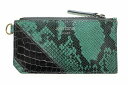 【中古】ジミーチュウ JIMMY CHOO INGO インゴ カードケース パイソン コインケース ロゴ パイソン型押し 小銭入れ クロコダイル グリーン 【ブ...