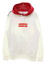 【中古】シュプリーム SUPREME × COMME des GARCONS SHIRT 14SS BOX LOGO PULLOVER HOODIE M コム デ ギャルソン シャツ ボックス ロゴ プルオーバー フーディ パーカー ホワイト 白 【ブランド古着ベクトル】☆AA★250707 メンズ 【ベクトル 古着】 250707