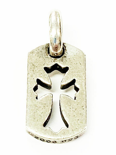 【中古】クロムハーツ CHROME HEARTS DOG TAG TNY CO CRS タイニー カットアウト クロス ドッグタグ チ..