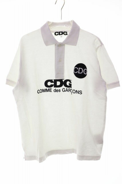 【中古】コムデギャルソン COMME des GARCONS CDG PLAY POLO WHITE M SZ-T003 ポロ シャツ 半袖 ホワイト 白 ロゴ 【ブランド古着ベクトル】260313 メンズ 【ベクトル 古着】 260313