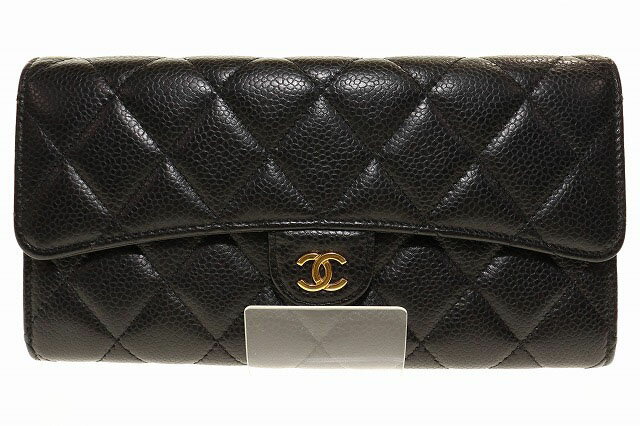 乐天商城 - 【中古】シャネル CHANEL クラシック ロングフラップ ウォレット キャビアスキン マトラッセ 長財布 財布 ブラック 【ブランド古着ベクトル】☆AA★▲260207 メンズ レディース 【ベクトル 古着】 260207