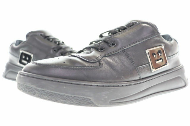 Rakuten - 【中古】アクネ ストゥディオズ Acne Studios PEREY LACE UP PI SNEAKERS BLACK SIZE41 BD0108-AX0 レースアップ レザー スニーカー ブラック スマイル プレート 【ブランド古着ベクトル】 ●▲260307 メンズ 【ベクトル 古着】 260307