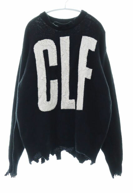 Rakuten - 【中古】セントマイケル SAINTMICHAEL 22AW CLF KNIT MEN BLACK S SM-A22-0000-033 ウール ダメージ セーター ブラック 【ブランド古着ベクトル】 260318 メンズ 【ベクトル 古着】 260318