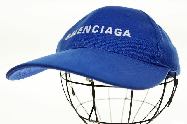 Rakuten - 【中古】バレンシアガ BALENCIAGA ベースボールキャップ Lサイズ 590758 310B2 ロゴ刺繍 帽子 ブルー 【ブランド古着ベクトル】☆AA★▲260516 メンズ 【ベクトル 古着】 260516
