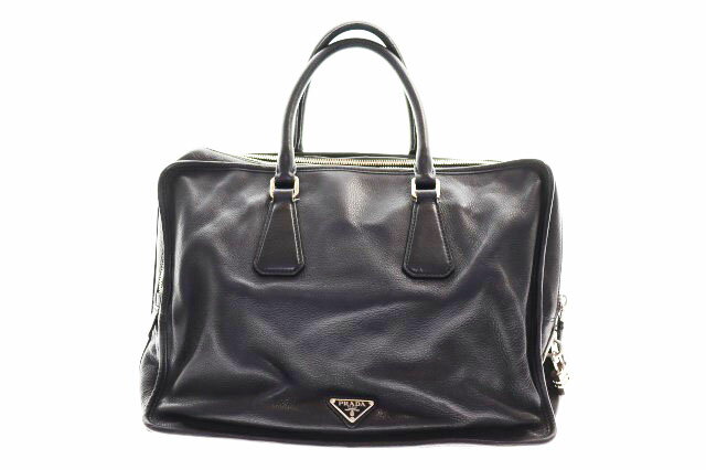 乐天商城 - 【中古】プラダ PRADA トライアングル ロゴ プレート ヴィッテロダイノ レザー ブリーフケース バッグ ブラック 黒 【ブランド古着ベクトル】☆AA★▲■260410 メンズ 【ベクトル 古着】 260413