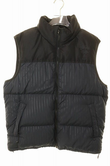 乐天商城 - 【中古】ステューシー STUSSY オールド ワールドタグ ダウン ベスト Mサイズ ネイビー 【ブランド古着ベクトル】260320 メンズ 【ベクトル 古着】 260320