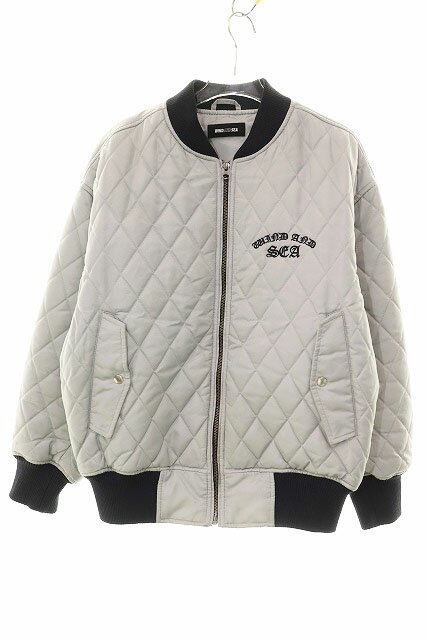 Rakuten - 【中古】ウィンダンシー WIND AND SEA 25AW QUILTING MA-1 JACKET GREY S キルティング ジャケット バックロゴ レザーパッチ グレー 【ブランド古着ベクトル】260321 メンズ 【ベクトル 古着】 260321