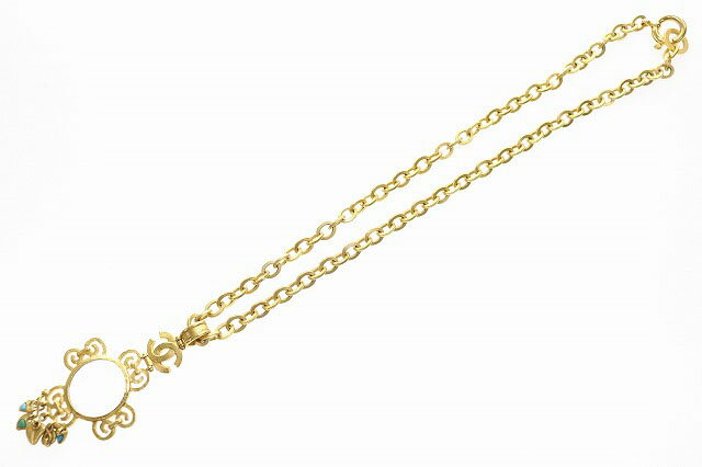 Boulder - 【中古】シャネル CHANEL ルーペ付き ロングネックレス ペンダント ターコイズ ココマーク ゴールド 【ブランド古着ベクトル】☆AA★▲260421 レディース 【ベクトル 古着】 260421