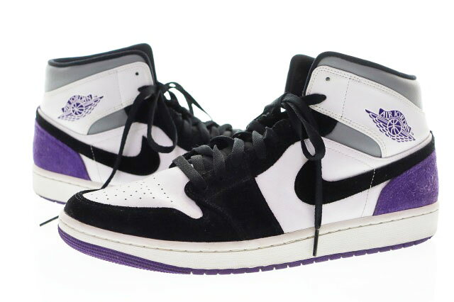 【中古】ナイキ NIKE AIR JORDAN 1 MID SE 852542-105 30cm エア ジョーダン ミッド シーズナル エディション パープル ブラック 【ブランド古着ベクトル】▲260630 メンズ 【ベクトル 古着】 260630