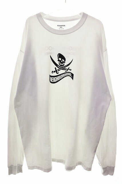 乐天商城 - 【中古】ネイバーフッド NEIGHBORHOOD 20AW DISTORTION-1 C-TEE.LS WHITE XXL 202PCNH-LT09 スカル プリント Tシャツ ロンT 長袖 ホワイト 【ブランド古着ベクトル】260331 メンズ 【ベクトル 古着】 260331