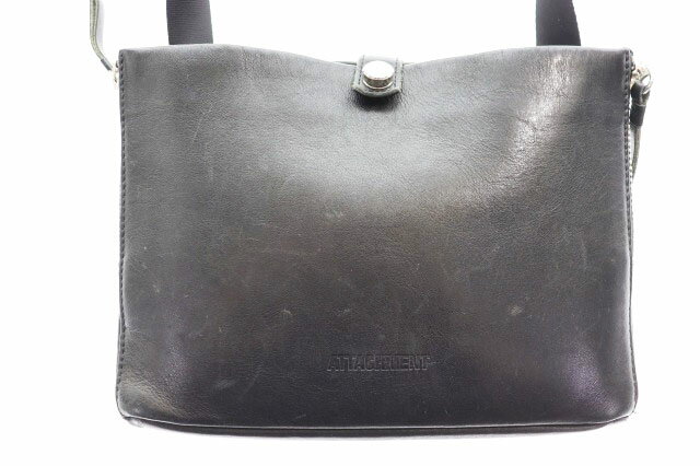 Rakuten - 【中古】アタッチメント ATTACHMENT 18SS ハイグレイン レザー サコッシュ ショルダー バッグ ブラック 黒 【ブランド古着ベクトル】●▲260410 メンズ 【ベクトル 古着】 260413