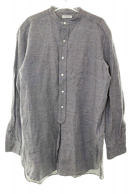 乐天商城 - 【中古】シュス SUS-SOUS RAF OFFICER SHIRT SIZE 7 05-SS01107 リネン コットン シルク バンドカラー オフィサー シャツ 【ブランド古着ベクトル】260410 メンズ 【ベクトル 古着】 260410