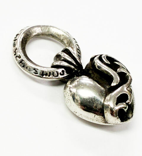 【中古】クロムハーツ CHROME HEARTS HEART CHARM ハート チャーム シルバー ネッ...