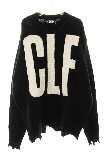 Rakuten - 【中古】セントマイケル SAINTMICHAEL 22AW CLF KNIT MEN BLACK Lサイズ SM-A22-0000-033 ダメージ加工 長袖 セーター ニット ブラック 黒 【ブランド古着ベクトル】260524 メンズ 【ベクトル 古着】 260524