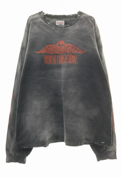 Rakuten - 【中古】カミヤ KAMIYA FIRE PRINTED BREACHED LS TEE BLACK Lサイズ 長袖 Tシャツ ロンT 袖 ファイヤー プリント 【ブランド古着ベクトル】260425 メンズ 【ベクトル 古着】 260425