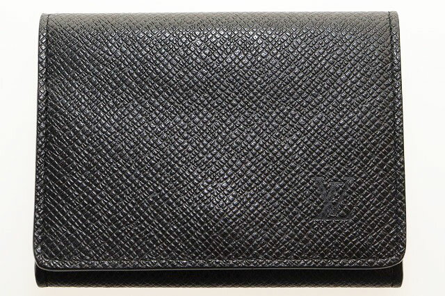 乐天商城 - 【中古】ルイヴィトン LOUIS VUITTON カードケース アンヴェロップ・カルト ドゥ ヴィジット NM タイガレザー 名刺入れ ブラック 【ブランド古着ベクトル】☆AA★▲260530 メンズ 【ベクトル 古着】 260530