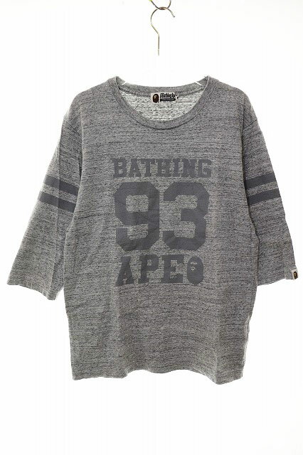 樂天商城 - 【中古】アベイシングエイプ A BATHING APE ゲームシャツ ナンバリング Tシャツ Mサイズ プリント 五分袖 グレー 【ブランド古着ベクトル】260426 メンズ 【ベクトル 古着】 260426