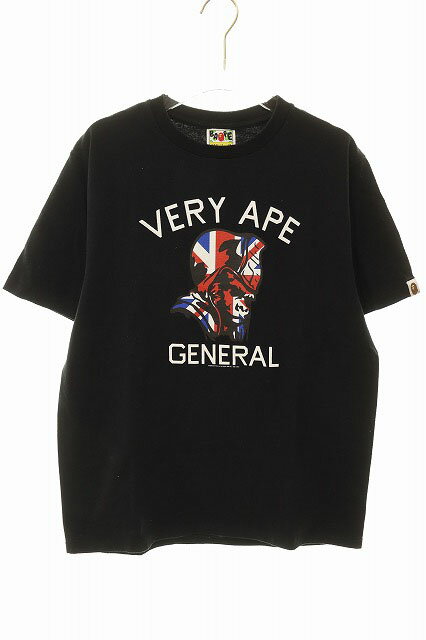 Rakuten - 【中古】アベイシングエイプ A BATHING APE VERY APE CALLEGE GENERAL TEE BLACK M UK柄 ロゴ プリント Tシャツ 半袖 ブラック 【ブランド古着ベクトル】260426 メンズ 【ベクトル 古着】 260426