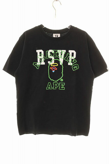 Rakuten - 【中古】アベイシングエイプ A BATHING APE × RSVP GALLERY BAPE STORE NEW YORK 10TH BLACK M ニューヨーク店 10周年記念 限定 Tシャツ プリント 半袖 ブラック 【ブランド古着ベクトル】260426 メンズ 【ベクトル 古着】 260426