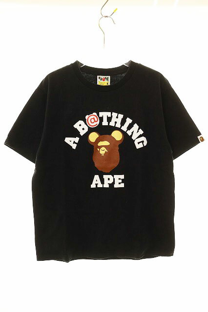 Rakuten - 【中古】アベイシングエイプ A BATHING APE BE@RBRICK MEDICOM COLLEGE LOGO TEE BLACK M ベアブリック メディコム カレッジ ロゴ Tシャツ 半袖 ブラック 【ブランド古着ベクトル】260428 メンズ 【ベクトル 古着】 260428
