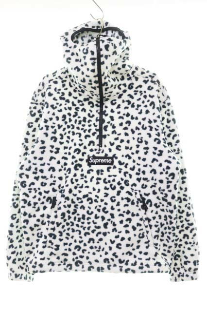 Rakuten - 【中古】シュプリーム SUPREME 24AW POLARTEC FACEMASK HALF ZIP HOODED SWEATSHIRT LEOPARD Sサイズ ポーラテック フェースマスク ハーフ ジップ フーディー スウェットシャツ フリース レオパード ホワイト 白 【ブランド古着ベクトル】260527 メンズ