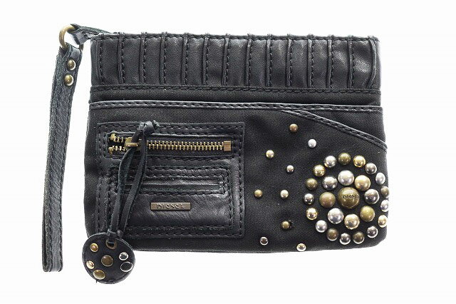 保存袋付　DIESEL ブラック 2way レザー　ハンドバッグ　クラッチバッグ 2WAY クラッチバッグ ショルダーバッグ メンズ レディース セカンド