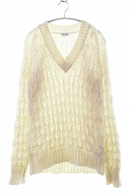 乐天商城 - 【中古】サンローラン パリ SAINT LAURENT PARIS 20AW MOHAIR ALPACA V NECK KNIT SWEATER WHITE XSサイズ モヘア アルパカ Vネック ニット セーター ホワイト 白 【ブランド古着ベクトル】●260507 メンズ 【ベクトル 古着】 260507
