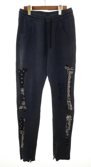 Rakuten - 【中古】アルケミスト ALCHEMIST PANTS BLACK M AL-A20-0000-025 スウェット ダメージ ジョガー パンツ 【ブランド古着ベクトル】●260507 メンズ 【ベクトル 古着】 260507