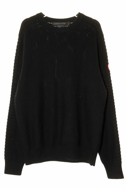 カナダグース CANADA GOOSE PATERSON SWEATER BLACK Mサイズ 6810M パターソン ニット ウール クルーネック 長袖 ロゴパッチ ブラック 黒 ☆AA★260616 メンズ  260616