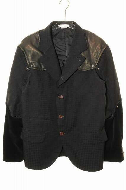 Rakuten - 【中古】コムデギャルソン COMME des GARCONS HOMME PLUS armour of peace期 16AW 平和の鎧 パッチワーク テーラード ジャケット Mサイズ ブラック 【ブランド古着ベクトル】●260521 メンズ 【ベクトル 古着】 260521