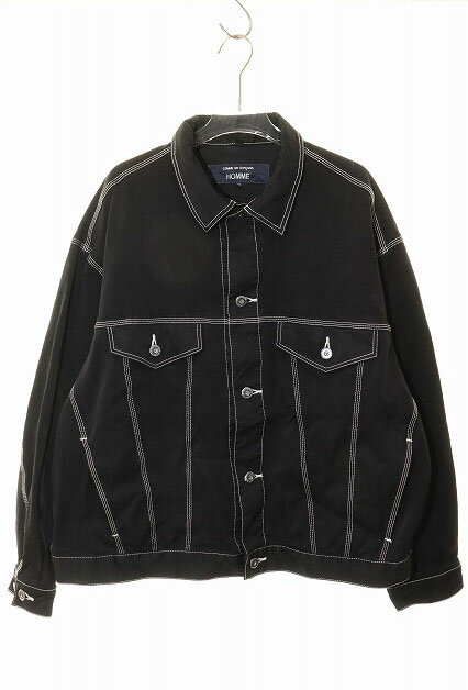 Rakuten - 【中古】コムデギャルソン COMME des GARCONS HOMME NYLON GARMENT DYE JACKET BLACK M HP-J014-051 ナイロン スパンツイル 製品染め ジャケット ブラック 【ブランド古着ベクトル】260527 メンズ 【ベクトル 古着】 260527