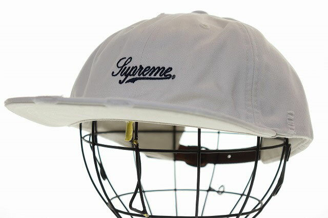 シュプリーム SUPREME 25AW DISTRESSED SCRIPT 6-PANEL WHITE ディストレスト 6パネル キャップ 帽子 ホワイト ☆AA★▲260701 メンズ  260701