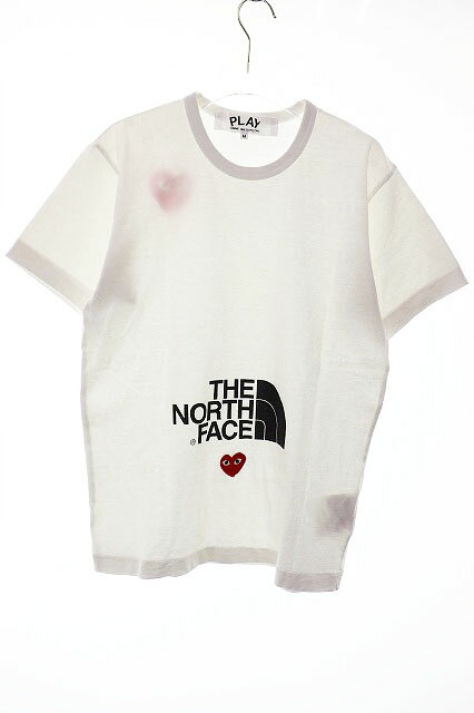 乐天商城 - 【中古】コムデギャルソン COMME des GARCONS PLAY × THE NORTH FACE 20SS? ハートロゴ Tシャツ Mサイズ プリント 半袖 ホワイト 【ブランド古着ベクトル】260531 メンズ 【ベクトル 古着】 260531