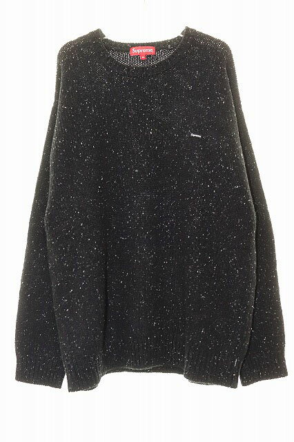 シュプリーム SUPREME 22AW SMALL BOX SPECKLE SWEATER BLACK XLサイズ スモール ボックス ロゴ スペックル セーター クルーネック ニット ブラック 黒 ☆AA★260706 メンズ  260706