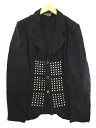 コムデギャルソンオムプリュス COMME des GARCONS HOMME PLUS エバーグリーン EVER GREEN 07SS テーラード ジャケット シークレットトレジャー スタッズ ハーフ S ブラック 黒 春 秋 メンズ 【中古】【ベクトル 古着】 170810 ブランド古着ベクトルプレミアム店