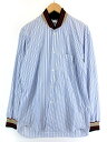 コムデギャルソンシャツ COMME des GARCONS SHIRT 12AW シャツ ストライプ リブ 切替 ブロード コットン M ブルー 春秋 メンズ 【中古】【ベクトル 古着】 171020 ブランド古着ベクトルプレミアム店