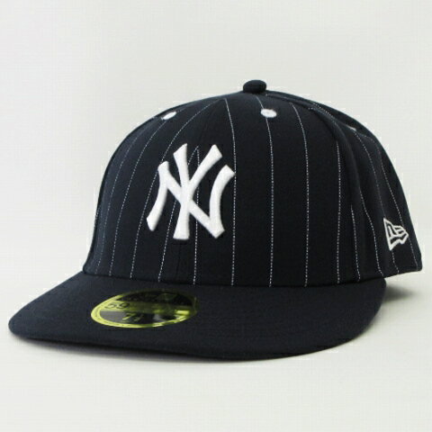 【中古】ニューエラ NEW ERA 美品 59FIFTY LOW PROFILE LP Pinstripe MLB NY ニューヨーク・ヤンキース キャップ ピンストライプ ネイビー ホワイト 7 1/2 59.6cm 帽子 メンズ 【ベクトル 古着】 231104