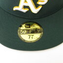 【中古】ニューエラ NEW ERA 美品 59FIFTY MLB オークランド・アスレチックス キャップ 帽子 グリーン 7 5/8 60.6cm メンズ 【ベクトル 古着】 240117 3