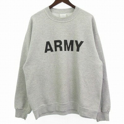 【中古】JERZEES 90S スウェット トレーナー ARMY グレー L メンズ 【ベクトル 古着】 250413