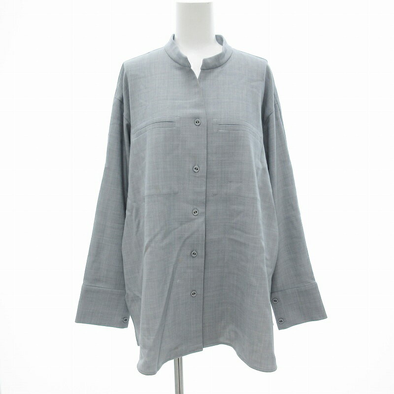 【中古】モガ MOGA シャツ ブラウス 長袖 オープンカラー 開襟 2 ライトグレー /JS レディース 【ベクトル 古着】 250415