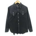 【中古】レー Leh モダンウエスタンシャツ 切替 花柄 レース 長袖 黒 ブラック /HO メンズ 【ベクトル 古着】 250509(4)