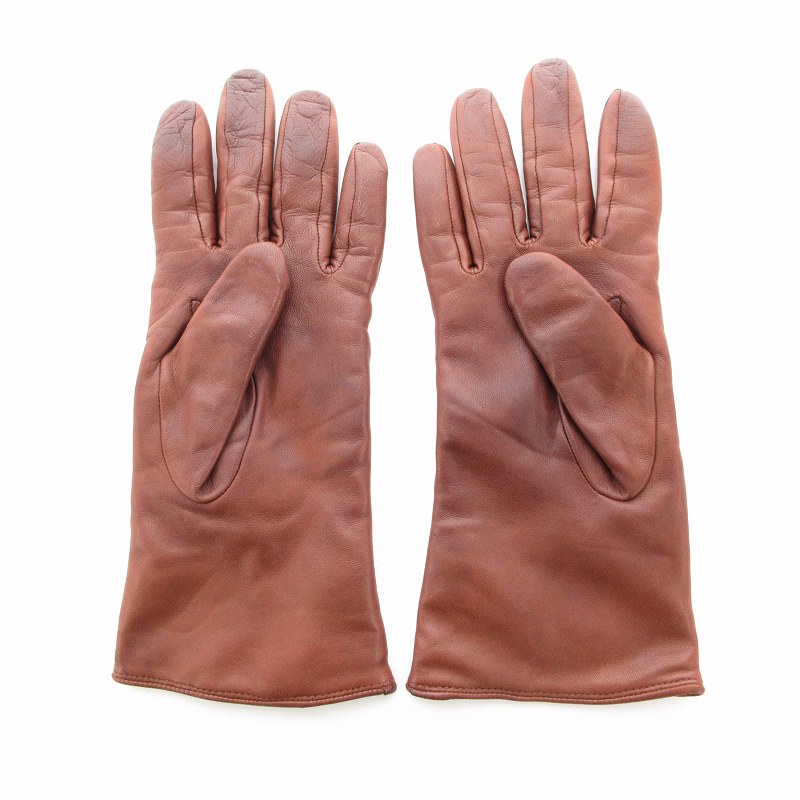【中古】グローブス GLOVES FRATELLI FORINO レザーグローブ 手袋 裏カシミヤ 7 茶 ブラウン /UO レディース 【ベクトル 古着】 250520