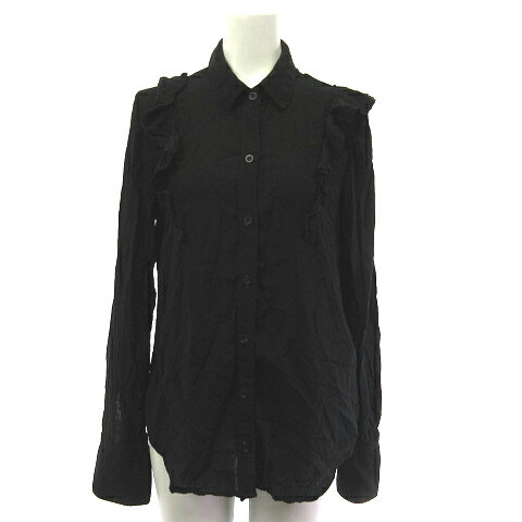 【中古】ベラダール BELLA DAHL シャツ ブラウス フリル 長袖 S ブラック 黒 レディース 【ベクトル 古着】 250527 【中古】ベラダール BELLA DAHL シャツ ブラウス フリル 長袖 S ブラック 黒 レディース 【ベクトル 古着】 250527