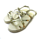 【中古】トッズ TOD'S ストラップ サンダル エスパドリーユ メタリック シルバー 37 23.5cm レディース 【ベクトル 古着】 250611